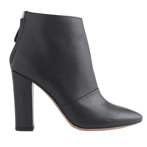 J.Crew Adele Leather Ankle Heel Boots, Zipper Closure, Black, Size 8.5 - Picture 2 of 13